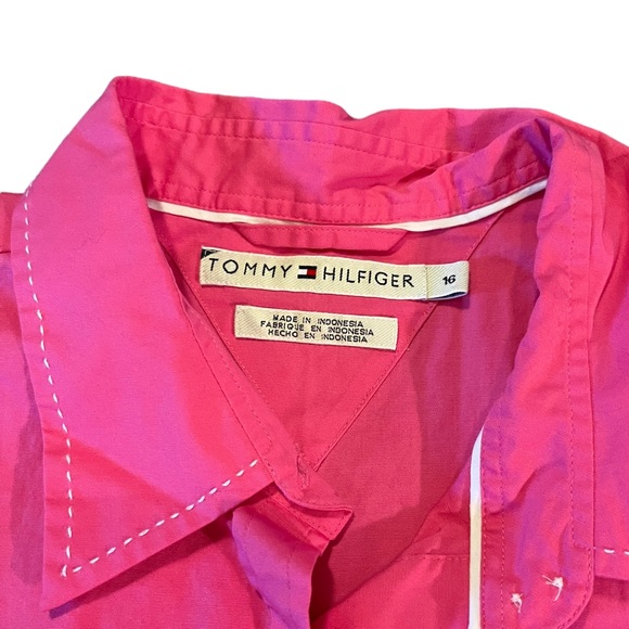 Tommy Hilfiger Pink Sleeveless Button Up Top | Women's 16 - Picture 2 of 5